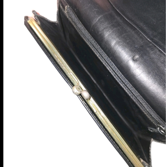 EUC - Celine Black and Gold Triomphe Patterned Long Wallet - Picture 6 of 10